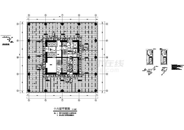 [陕西]超高层办公楼喷淋及给排水管道专项CAD施工图-图一