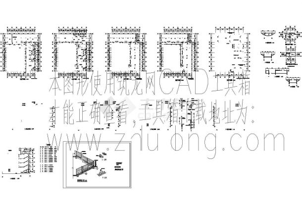 某四层框架结构卫生院行政楼设计cad全套建筑方案图（标注详细，12张图）-图二