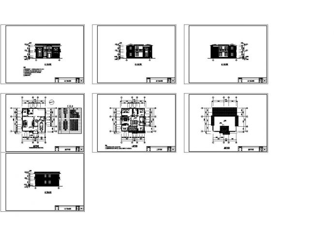 长11.6米 宽11.6米 2层欧式小别墅建筑设计图【平立】_图1