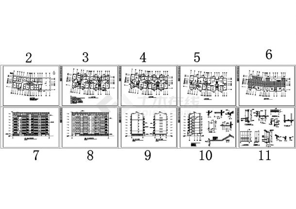 某七层砖混结构住宅建筑cad施工图-图二