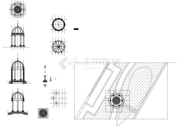 直辖市园林欧式玫瑰亭施工设计图-图二