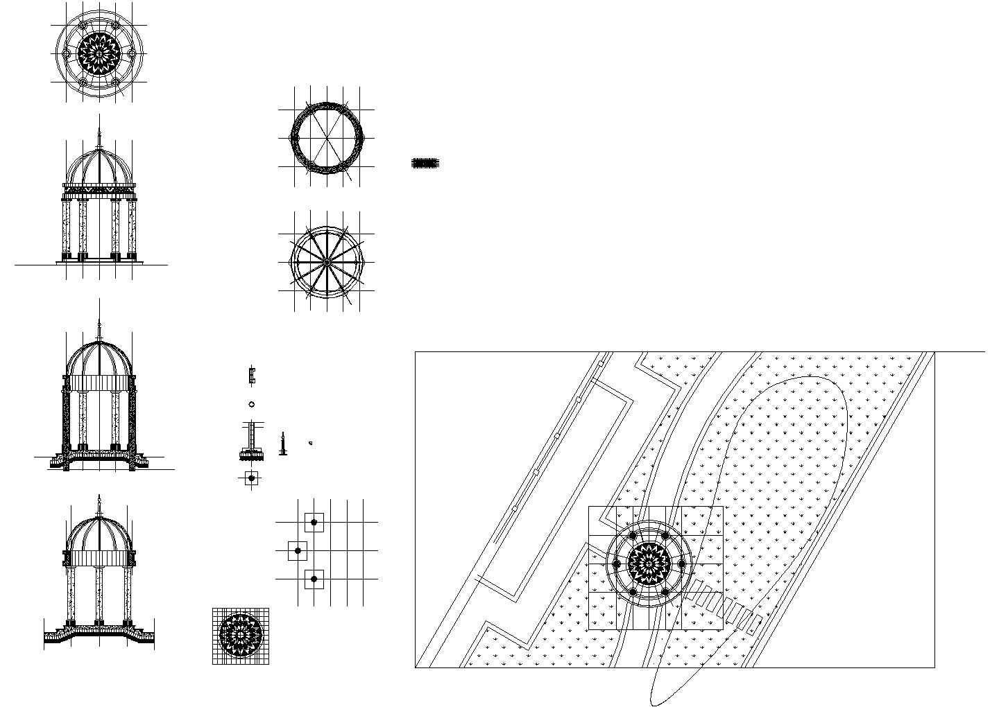 直辖市园林欧式玫瑰亭施工设计图