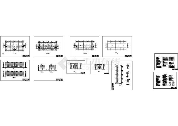 2700平米四层框架办公楼建筑结构设计施工cad图纸（含计算书）-图一