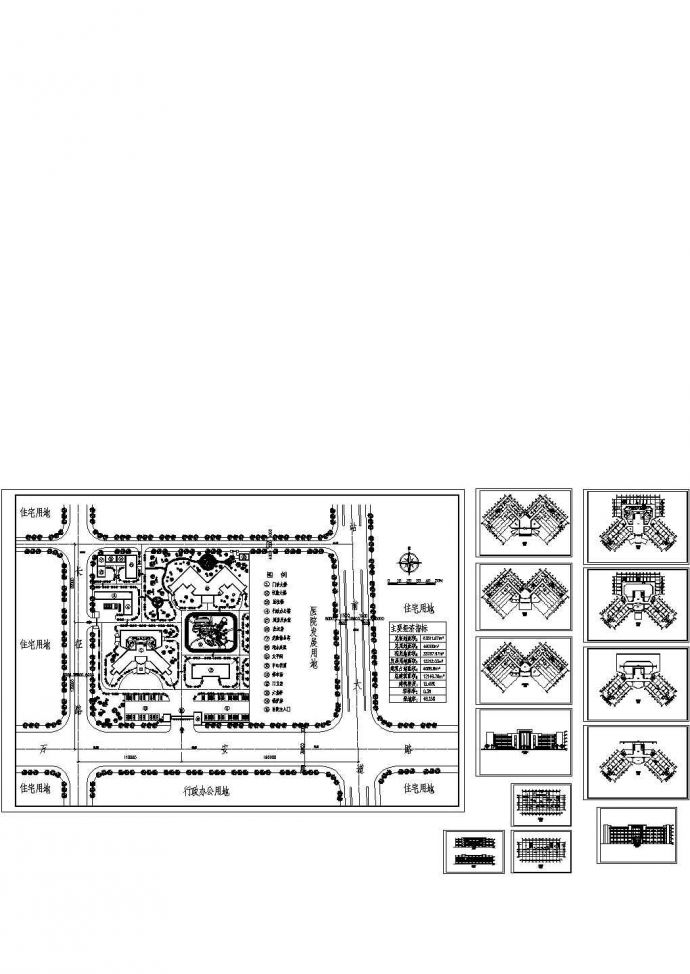 某市四层框架结构医院综合楼（12149.76㎡）设计cad全套建筑方案图（含总平面，含经济指标）_图1