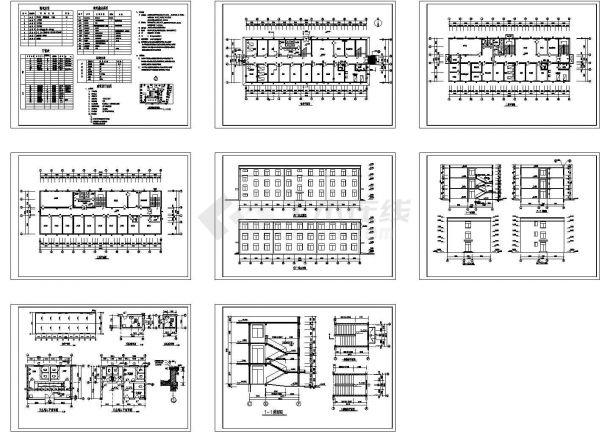 某市三层框架结构医院办公楼设计cad全套建筑方案图（含设计说明）-图一