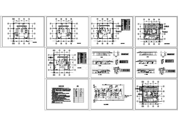 某机房冷热系统平面及流程设计cad施工图-图二