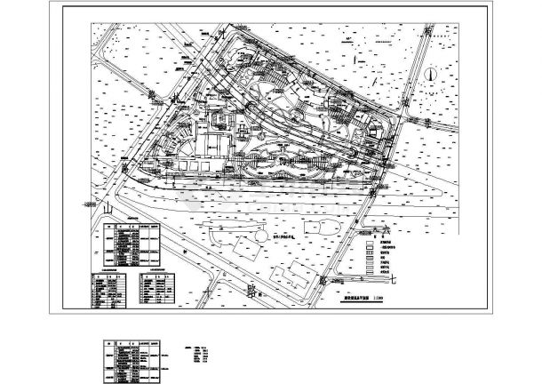 某三甲医院建筑规划设计cad施工总平面图（含一期二期三期技术经济指标）-图一