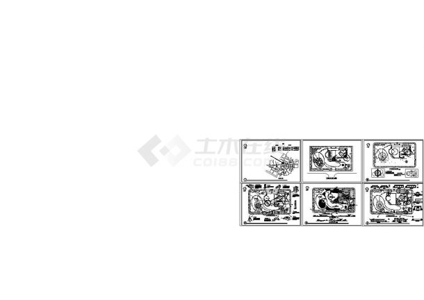 上海人民广场规划设计建筑施工cad图，共六张-图一