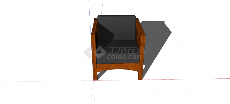 中式复古实木镂刻条状椅子家具su模型-图二