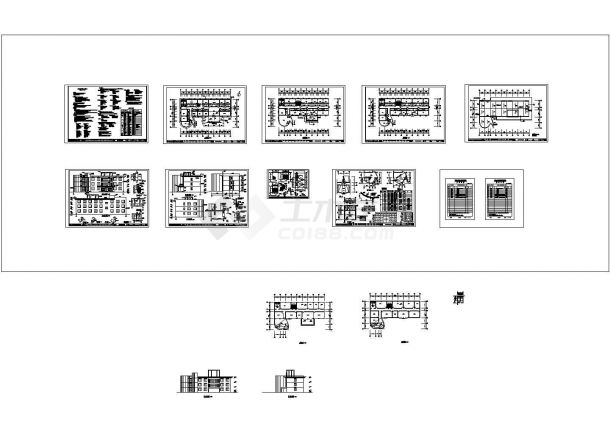 某1535㎡三层办公楼设计cad全套建筑施工图（含设计说明，共10张图）-图一