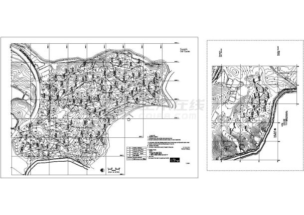 桂林某高尔夫球场1-9洞排水系统平面图.-图一