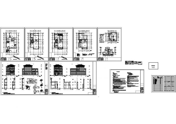 某三层中式风格别墅（南入口）幕墙工程设计cad全套施工图（含设计说明）_图1