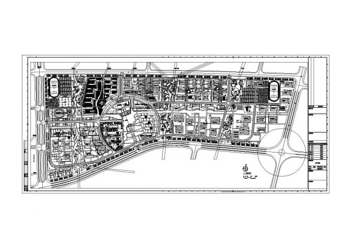北京大学城景观规划设计建筑施工cad图纸_图1