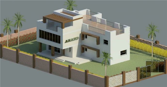 二层独院别墅 BIM模型-revit模型_图1