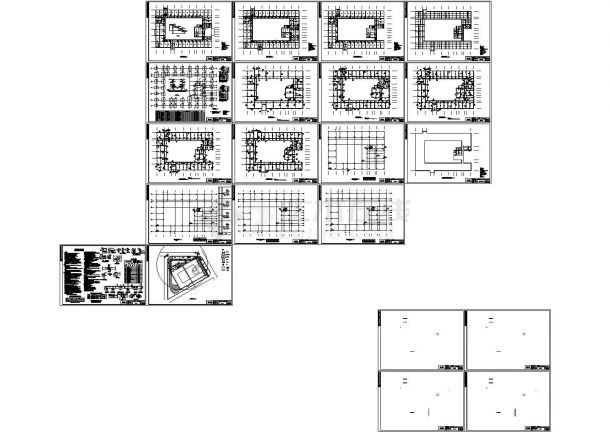 6500平米左右6层框架办公楼建筑结构设计施工cad图纸（含计算书）-图二