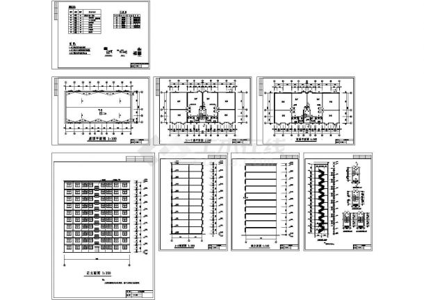 3427平米十层钢结构住宅楼建筑结构设计施工cad图纸，共四十五张-图一