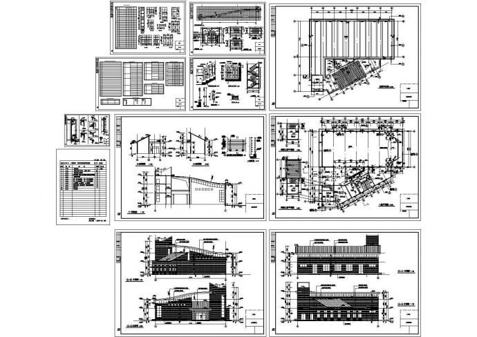 某三层会堂建筑施工图，11张图纸_图1