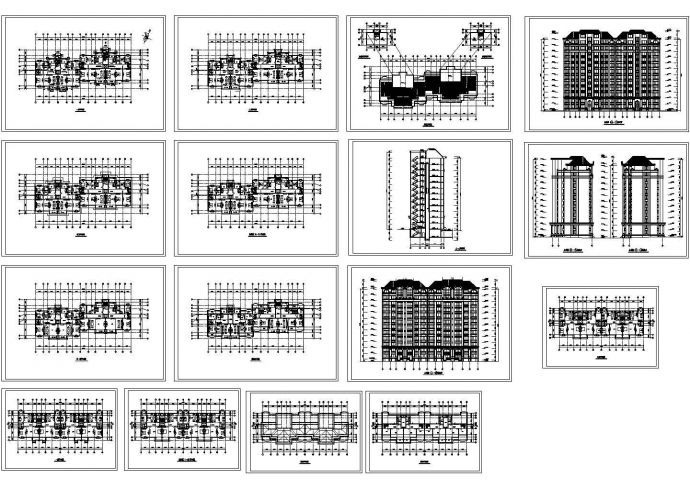 苏州小高层住宅楼建筑设计cad图，共11张_图1