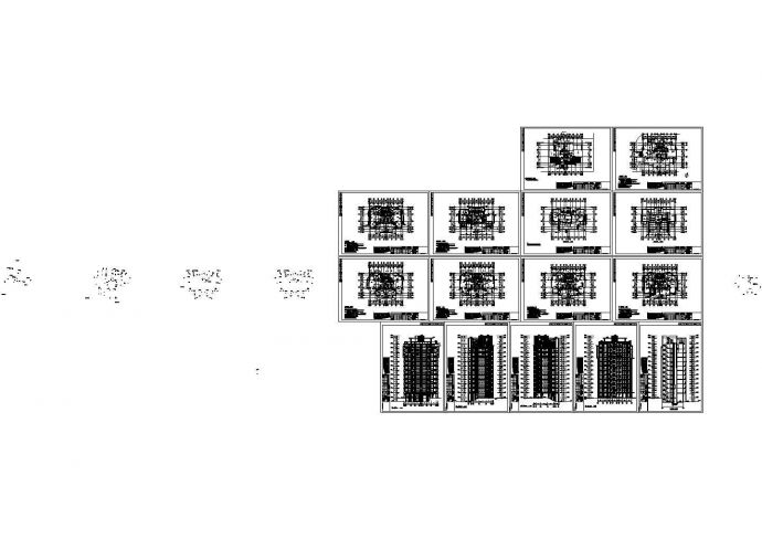 湖北小高层住宅楼设计cad图，共13张_图1