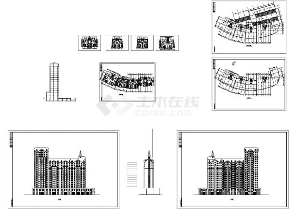 苏州某高层住宅建筑方案设计cad图，共10张-图一