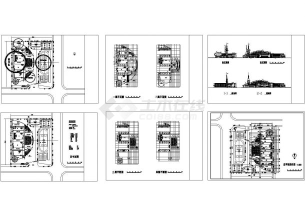 蚌埠某小学四层综合楼建筑设计cad图纸，共6张-图一