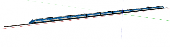 交通工具蓝白色火车su模型_图1