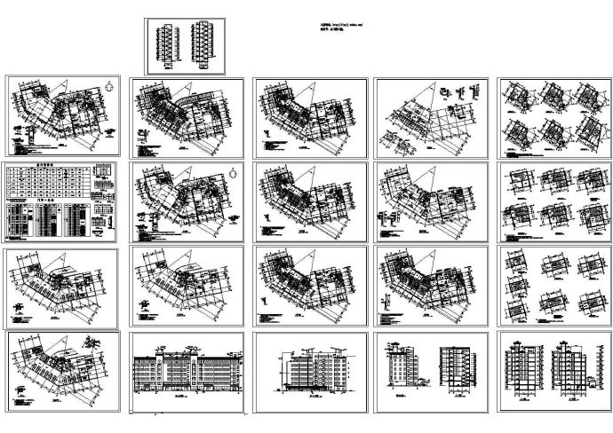 某7层旅社建筑施工cad图【平立剖 楼梯 门窗大样[表] 节点图 室内装修表】_图1