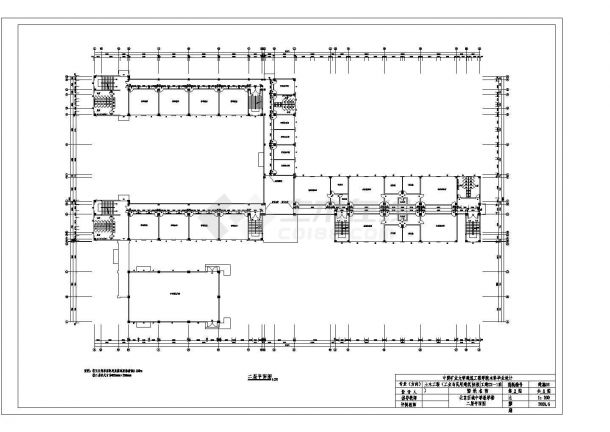 5层框架教学楼建筑结构设计施工cad图纸（含计算书）-图二