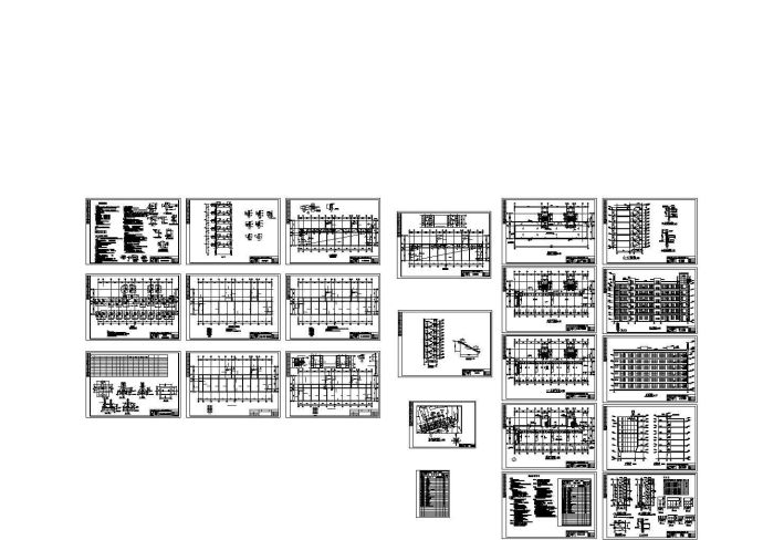 6层中学教学楼建筑结构设计施工cad图纸，共二十二张_图1