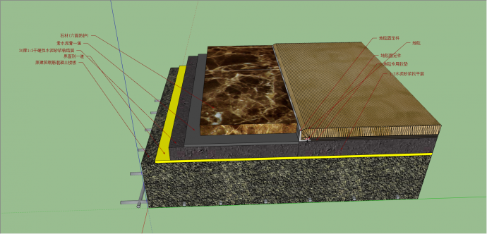 阶梯式石材地毯组合su模型_图1