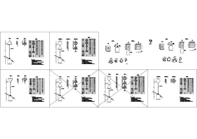 公路工程单柱式标志结构设计cad图_图1