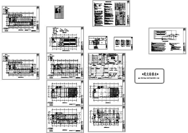 [江苏]某科学院综合楼建筑给排水施工CAD图纸设计-图一