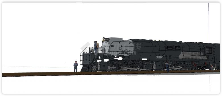 火车头太平洋联合列车su模型-图二