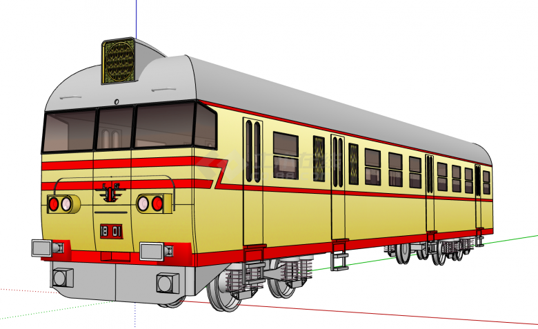 开往拉萨的黄色火车su模型-图一