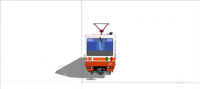 现代创意型有轨电车su模型_图1