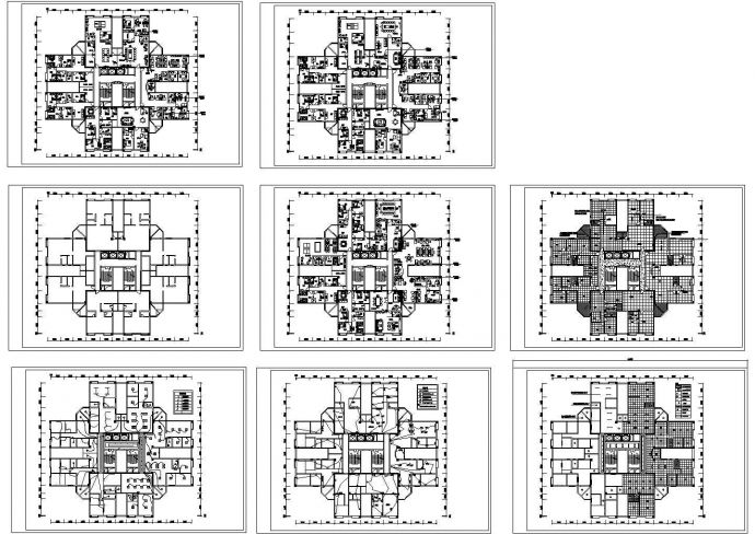 豪景小区住宅设计建筑施工cad图，共八张_图1