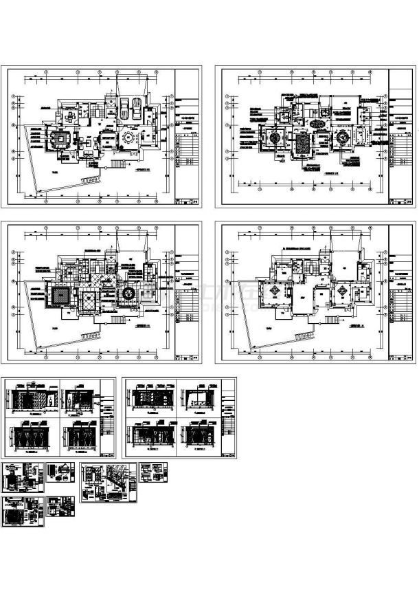 云水山居装修全套施工CAD图(欧式风格)，含效果图【DWG JPG】-图一