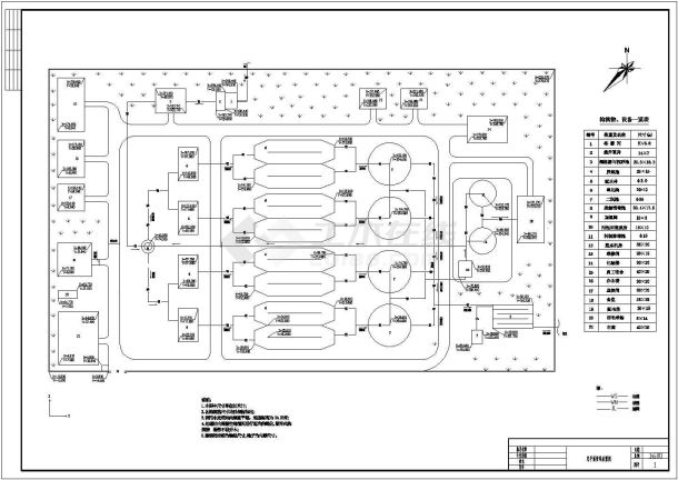 8万吨污水处理厂氧化沟工艺设计CAD施工图-图一