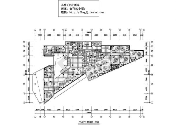 3层三角型售楼中心建筑平面图【CAD各层平面图】-图二
