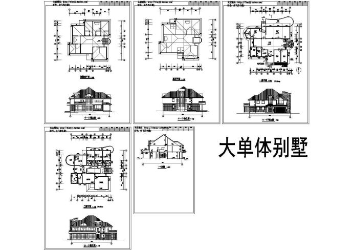 长20.04米 宽18.9米 2+1阁楼层595平米大单体别墅建筑设计图【平立剖】_图1