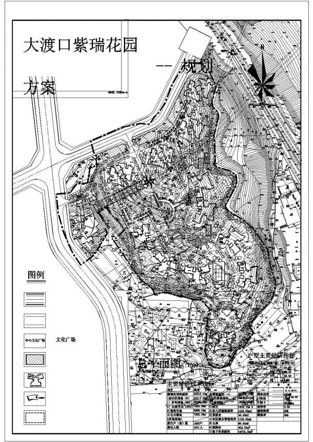 大渡口紫瑞花园景观规划方案设计cad图(含总平面图)-图二