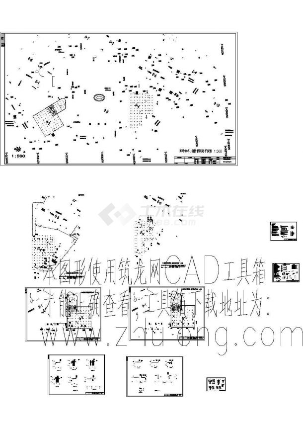 黑龙江某小区室外给排水cad设计施工图纸-图一