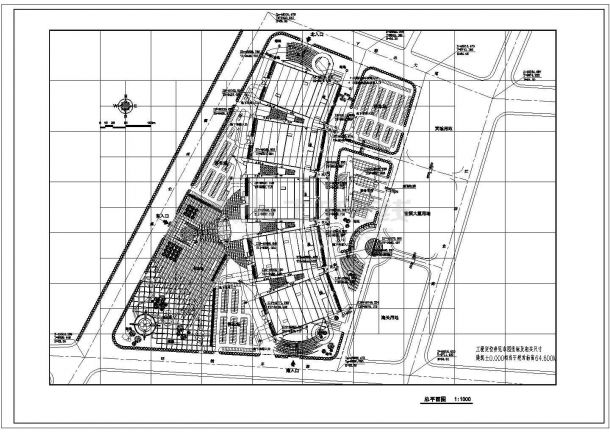 市场：4层244014.89平米弧型小商品城市场建筑方案设计图-图一