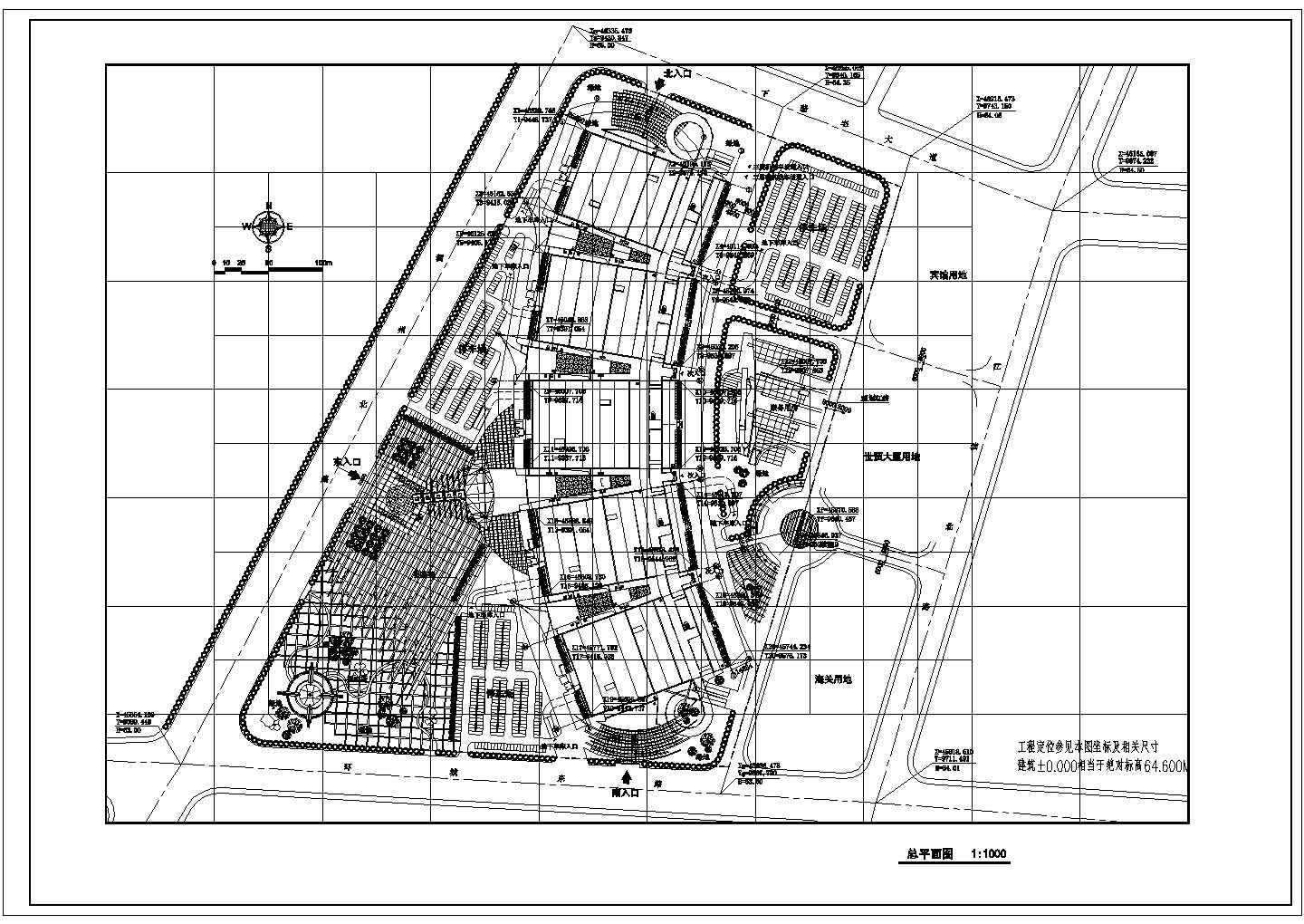 市场：4层244014.89平米弧型小商品城市场建筑方案设计图