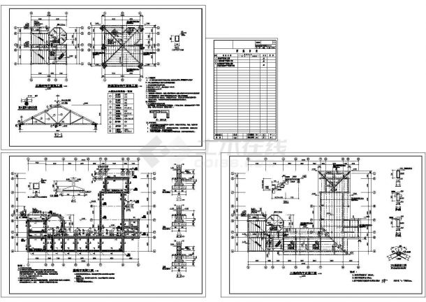 三层砖木结构临时房屋结构施工图（木屋架）-图一