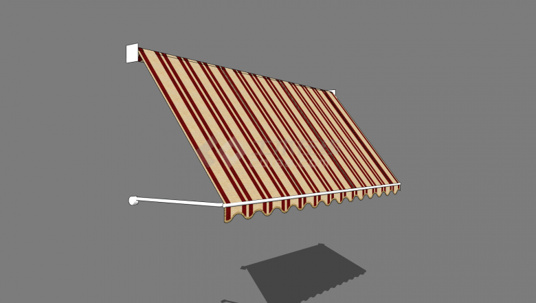 现代风格黄色条纹遮阳棚su模型-图二