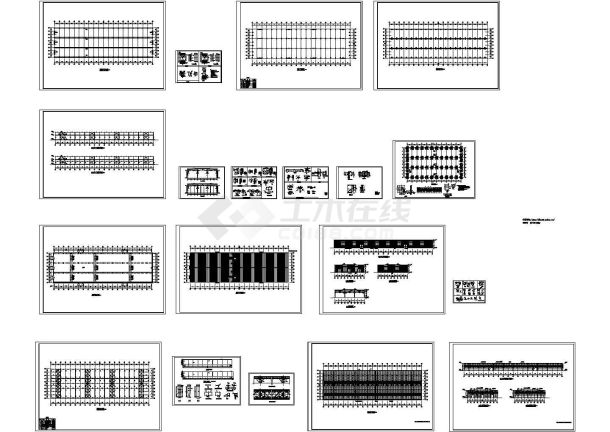 单层工业厂房建筑结构CAD施工图【平立剖 节点详图 结构图】-图一