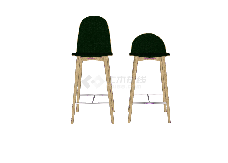 黑色现代简约椅子su模型-图二