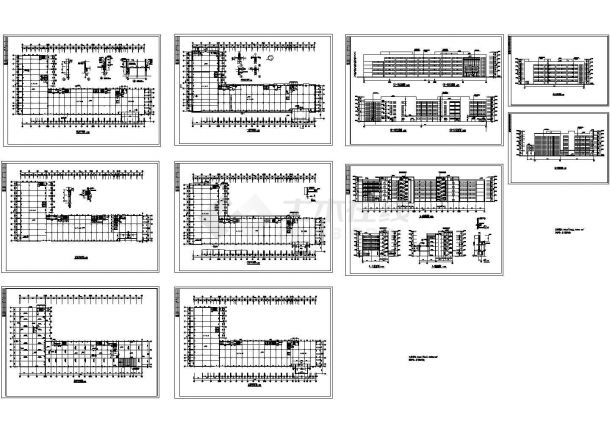5层L型有限公司生产大楼建筑CAD施工图【平立剖 大样】-图一