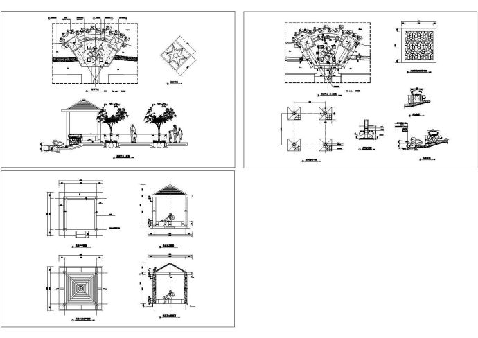 四角景观木亭子全套建筑设计施工图（长4.2米 宽4.2米）_图1